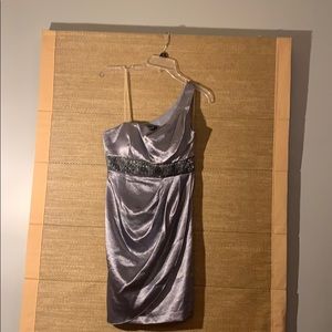 silver one shoulder dress